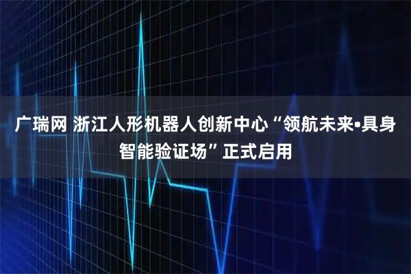 广瑞网 浙江人形机器人创新中心“领航未来•具身智能验证场”正式启用