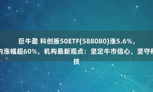 巨牛盈 科创板50ETF(588080)涨5.6%，年内涨幅超60%，机构最新观点：坚定牛市信心，坚守科技